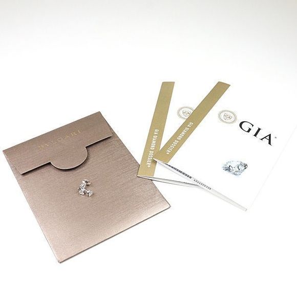 Bulgari Corona Earrings 18K White Gold Diamond 1 Earrings 750wg 021ct GIA - Picture 2 of 6